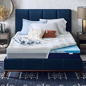 Sleep Innovations King Cooling Gel Memory Foam Mattress Topper - Dual Layer, Pillow Top Cover Sleep Innovations King Cooling Gel Memory Foam Mattress Topper - Dual Layer, Pillow Top Cover