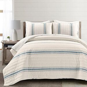 Lush Decor King Farmhouse Stripe Cotton Blue - Bedding Set Lush Decor King Farmhouse Stripe Cotton Blue - Bedding Set