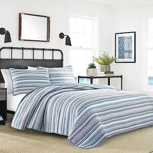 Nautica Cotton Reversible Bedding with Matching Sham, Dorm Room Essentials, Jettison Grey, Twin Nautica Cotton Reversible Bedding with Matching Sham, Dorm Room Essentials, Jettison Grey, Twin