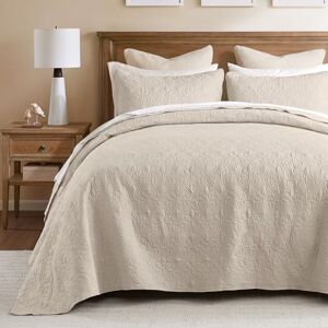 Madison Park Quebec King Size Quilt Bedding Set - Ivory - Bedspread - Microfiber Madison Park Quebec King Size Quilt Bedding Set - Ivory - Bedspread - Microfiber
