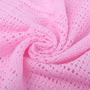 Pink Cotton Cellular Blanket - Double Bed - Reversible Lightweight Thermal Throw Pink Cotton Cellular Blanket - Double Bed - Reversible Lightweight Thermal Throw