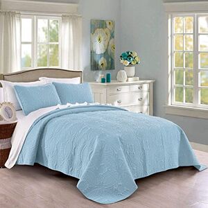 Pure Bedding Quilt Set King/Cal King/California King Size Sky Blue Oversized Bedspread Soft Microfiber Lightweight Coverlet for All Season 3 Piece Includes 1 Quilt and 2 Shams, Geometric Pattern Pure Bedding Quilt Set King/Cal King/California King Size Sky Blue Oversized Bedspread Soft Microfiber Lightweight Coverlet for All Season 3 Piece Includes 1 Quilt and 2 Shams, Geometric Pattern