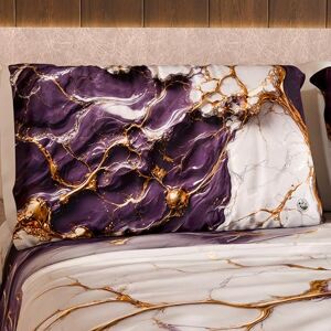 PETTI Artigiani Italiani MARBLELIZED – Pair of Pillow Cases for Bed 50 x 80 cm, Printed Front/Back, Pillowcases, Pair of Elegant Purple Marble Effect Pillowcases, Gift Idea, 100% Made in Italy PETTI Artigiani Italiani MARBLELIZED – Pair of Pillow Cases for Bed 50 x 80 cm, Printed Front/Back, Pillowcases, Pair of Elegant Purple Marble Effect Pillowcases, Gift Idea, 100% Made in Italy