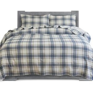Elegant Comfort Soft 4-Piece 100% Turkish Cotton Flannel Sheet Set Premium Quality, Deep Pocket Fitted Sheet, Ultra Soft, Cozy Warm Flannel Sheets Full, Plaid-Navy/Aqua Elegant Comfort Soft 4-Piece 100% Turkish Cotton Flannel Sheet Set Premium Quality, Deep Pocket Fitted Sheet, Ultra Soft, Cozy Warm Flannel Sheets Full, Plaid-Navy/Aqua