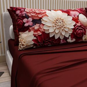 PETTI Artigiani Italiani Cotton Sheets with Pillowcases in Digital Print, Double Bed Linen, Full Bed Set, Floral 24 Bordeaux, 100% Made in Italy PETTI Artigiani Italiani Cotton Sheets with Pillowcases in Digital Print, Double Bed Linen, Full Bed Set, Floral 24 Bordeaux, 100% Made in Italy