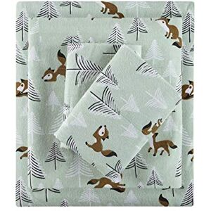 Intelligent Design Cozy Soft 100% Cotton Flannel Print Animals Stars Cute Warm, Ultra Soft Cold Weather Sheet Set Bedding, Queen, Seafoam Foxes 4 Piece Intelligent Design Cozy Soft 100% Cotton Flannel Print Animals Stars Cute Warm, Ultra Soft Cold Weather Sheet Set Bedding, Queen, Seafoam Foxes 4 Piece