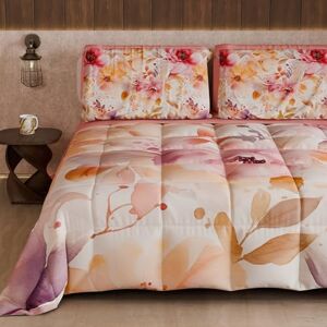 PETTI Artigiani Italiani Winter Quilt, Winter Duvet, Double Sided Quilt, Solid Colour and Digital Floral Print 25 2, 100% Microfibre, Made in Italy PETTI Artigiani Italiani Winter Quilt, Winter Duvet, Double Sided Quilt, Solid Colour and Digital Floral Print 25 2, 100% Microfibre, Made in Italy