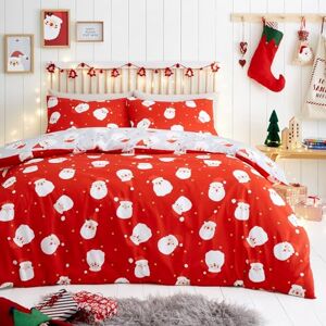 Fusion Red Christmas Santa Duvet Cover Set – King Size (230 x 220cm) – Reversible 2 Colour Design – Easy Care – 2 Pillowcases – Father Christmas Festive Bedding Fusion Red Christmas Santa Duvet Cover Set – King Size (230 x 220cm) – Reversible 2 Colour Design – Easy Care – 2 Pillowcases – Father Christmas Festive Bedding