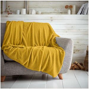 Gavento Cavaillia Ochre Waffle Throw - Throw Blanket Gavento Cavaillia Ochre Waffle Throw - Throw Blanket