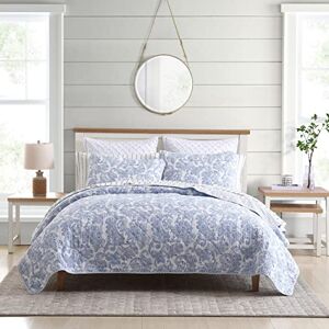 Stone Cottage - Queen Quilt Set, Cotton Reversible Bedding Set, All Season Cottage Home Décor (Field of Paisley Blue, Queen) Stone Cottage - Queen Quilt Set, Cotton Reversible Bedding Set, All Season Cottage Home Décor (Field of Paisley Blue, Queen)
