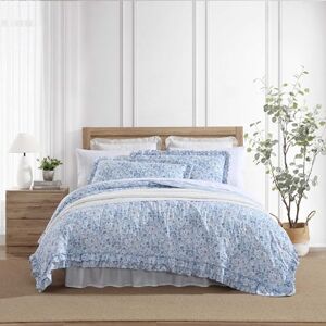 Laura Ashley Quilt Set, Super Soft Bedding with Matching Shams, Casual Home Decor (Quartet Ruffled Blue, Queen) Laura Ashley Quilt Set, Super Soft Bedding with Matching Shams, Casual Home Decor (Quartet Ruffled Blue, Queen)