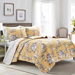 Lush Decor French Country Toile Cotton Reversible 3 Piece Quilt Set - Quilt Set Lush Decor French Country Toile Cotton Reversible 3 Piece Quilt Set - Quilt Set