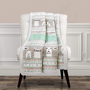 Lush Decor Llama Stripe Fuzzy Reversible Sherpa Throw Blanket 60” x 50”, Pink & Turquoise Lush Decor Llama Stripe Fuzzy Reversible Sherpa Throw Blanket 60” x 50”, Pink & Turquoise