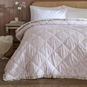 furn. Wylder Amelia Bedspread – Reversible Floral Quilted Ruffle Trim Coverlet Bedding (Blush – 240x260cm) furn. Wylder Amelia Bedspread – Reversible Floral Quilted Ruffle Trim Coverlet Bedding (Blush – 240x260cm)