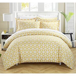 Chic Home 2 Piece Elizabeth Geometric Diamond Printed Reversible Duvet Cover Set, Twin, Yellow Chic Home 2 Piece Elizabeth Geometric Diamond Printed Reversible Duvet Cover Set, Twin, Yellow