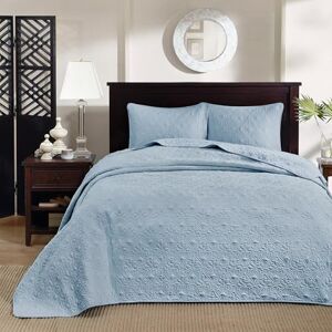 Madison Park Quebec Reversible Quilt Set Damask Design, Double Sided Stitching All Season, Lightweight Bedspread Bedding Set, Matching Sham, Blue, King(120"x118") 3 Piece Madison Park Quebec Reversible Quilt Set Damask Design, Double Sided Stitching All Season, Lightweight Bedspread Bedding Set, Matching Sham, Blue, King(120"x118") 3 Piece