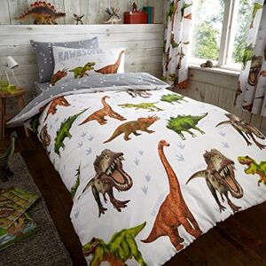 GC GAVENO CAVAILIA Kids Printed Duvet Cover & Sheet Set, Easy Care Polycotton Children Bedding, Single, Dinosaur GC GAVENO CAVAILIA Kids Printed Duvet Cover & Sheet Set, Easy Care Polycotton Children Bedding, Single, Dinosaur