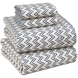 Ruvanti 100% Cotton King Size Sheets Set, 4 Pieces, Soft & Breathable Percale Weave Bedding, Deep Pocket 16", Hotel Standard, Crisp Cool Feel, Durable, Perfect Floral Bed Sheet, Chevron Ruvanti 100% Cotton King Size Sheets Set, 4 Pieces, Soft & Breathable Percale Weave Bedding, Deep Pocket 16", Hotel Standard, Crisp Cool Feel, Durable, Perfect Floral Bed Sheet, Chevron