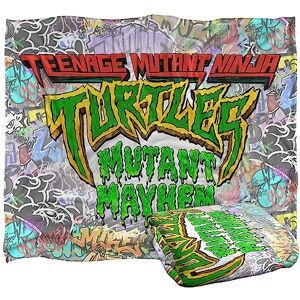 LOGOVISION Teenage Mutant Ninja Turtles: Mutant Mayhem Movie Logo Grafitti Silky Touch Super Soft Throw Blanket 152 X 127 cm, White LOGOVISION Teenage Mutant Ninja Turtles: Mutant Mayhem Movie Logo Grafitti Silky Touch Super Soft Throw Blanket 152 X 127 cm, White