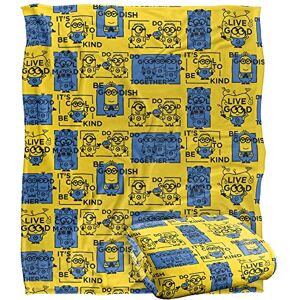 LOGOVISION Minions Positivity Squares Pattern Silky Touch Super Soft Throw Blanket 152 x 127 cm, 50" x 60 LOGOVISION Minions Positivity Squares Pattern Silky Touch Super Soft Throw Blanket 152 x 127 cm, 50" x 60
