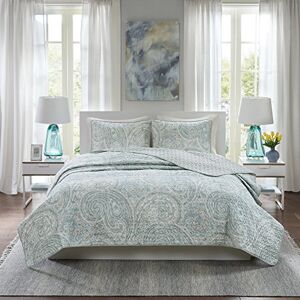 Comfort Spaces Quilt Set-Trendy Paisley Summer Cover, Cozy Coverlet Lightweight All Season Bedding Layer for Winter, Matching Shams, King/Cal King, Kashmir Paisley Blue Comfort Spaces Quilt Set-Trendy Paisley Summer Cover, Cozy Coverlet Lightweight All Season Bedding Layer for Winter, Matching Shams, King/Cal King, Kashmir Paisley Blue