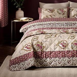 Catherine Lansfield Kashmir Paisley Floral Reversible Quilted 200x200cm Bedspread Natural Catherine Lansfield Kashmir Paisley Floral Reversible Quilted 200x200cm Bedspread Natural