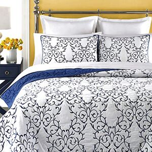 mixinni ® Luxury 100% Cotton Embroidered Quilt Bedding Bedspread Comforter -(Double Royal Blue)(Not Including Pillow Shams) mixinni ® Luxury 100% Cotton Embroidered Quilt Bedding Bedspread Comforter -(Double Royal Blue)(Not Including Pillow Shams)