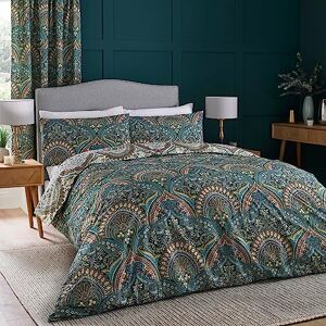 Dreams & Drapes Teal Jacobean Duvet Cover Set – King Size (230 x 220cm) – Reversible Moroccan Boho Bedding – Exotic Persian Quilt Cover – Soft Cotton Blend – Includes 2 Pillowcases Dreams & Drapes Teal Jacobean Duvet Cover Set – King Size (230 x 220cm) – Reversible Moroccan Boho Bedding – Exotic Persian Quilt Cover – Soft Cotton Blend – Includes 2 Pillowcases