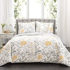 Lush Decor Aprile, Polyester, Yellow & Gray, Full/Queen Lush Decor Aprile, Polyester, Yellow & Gray, Full/Queen
