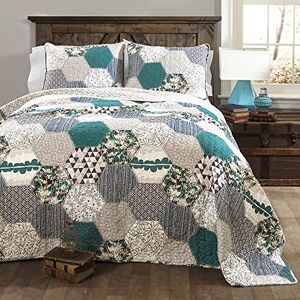 Lush Decor Briley 3 Piece Quilt Set, TURQUOISE, Full/Queen Lush Decor Briley 3 Piece Quilt Set, TURQUOISE, Full/Queen