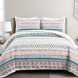 Lush Decor Hygge Geo, Cotton, Neutral & Multicolored, Full/Queen Lush Decor Hygge Geo, Cotton, Neutral & Multicolored, Full/Queen