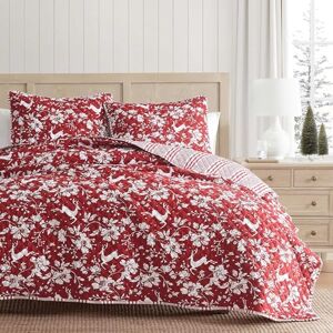 Martha Stewart Twin Quilt Set, Classic Quilted Bedding, Lightweight, Incredibly Soft & Wrinkle Resistant Quilt with Matching Pillowcases, 2 Piece Bed Set (Dancing Deer Red) Martha Stewart Twin Quilt Set, Classic Quilted Bedding, Lightweight, Incredibly Soft & Wrinkle Resistant Quilt with Matching Pillowcases, 2 Piece Bed Set (Dancing Deer Red)