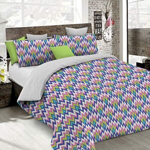 Italian Bed Linen Fantasy Duvet Cover (Made in Italy), Zigzag, Small Double Italian Bed Linen Fantasy Duvet Cover (Made in Italy), Zigzag, Small Double