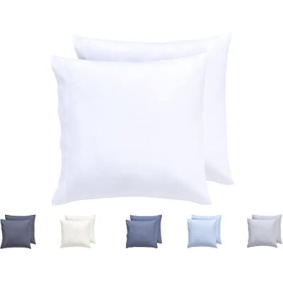 TODOCAMA White 50x50cm Microfiber Cushion Cover Set TODOCAMA White 50x50cm Microfiber Cushion Cover Set