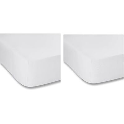 Catherine Lansfield Plain White Polycotton Fitted Sheet 90x200cm (Set of 2) Catherine Lansfield Plain White Polycotton Fitted Sheet 90x200cm (Set of 2)