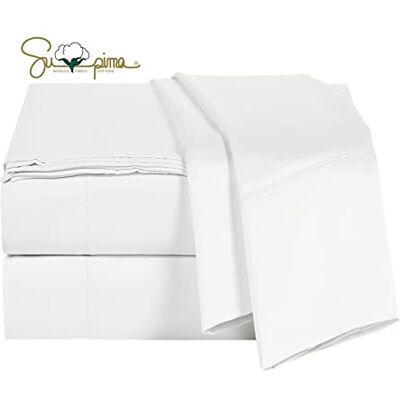 ELINEN Jiajia Home Textile Bed Sheet Set King Size Sheets 4 Pieces, 600 Thread Count 100% Supima Cotton Sheets, Sateen Weave, Fits Mattress Up to 18",Deep Pocket, Breathable & Fade Resistant ELINEN Jiajia Home Textile Bed Sheet Set King Size Sheets 4 Pieces, 600 Thread Count 100% Supima Cotton Sheets, Sateen Weave, Fits Mattress Up to 18",Deep Pocket, Breathable & Fade Resistant