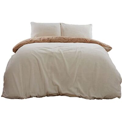Brentfords - Reversible Teddy Duvet - Beige Brentfords - Reversible Teddy Duvet - Beige