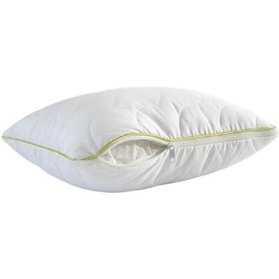 BERIBO Hotel Quality Pillow, 1000g Premium Hollow Fibre Fill, Removable Washable Zippered Quilted Cover, Hypoallergenic, with Carry Bag, White BERIBO Hotel Quality Pillow, 1000g Premium Hollow Fibre Fill, Removable Washable Zippered Quilted Cover, Hypoallergenic, with Carry Bag, White