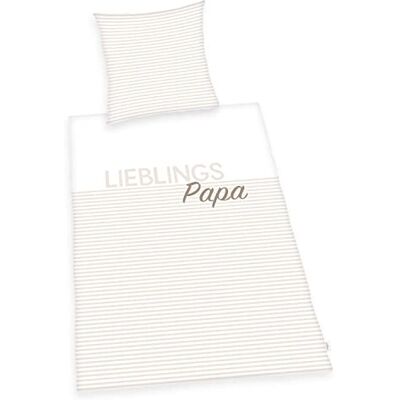 Herding Lieblings-Papa bedding set, Pillowcase approx. 80x80 cm, Duvet cover approx. 135x200 cm, With easy zip, 100% cotton, Renforcé Herding Lieblings-Papa bedding set, Pillowcase approx. 80x80 cm, Duvet cover approx. 135x200 cm, With easy zip, 100% cotton, Renforcé