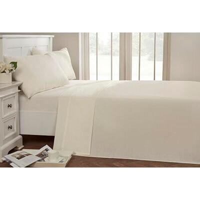Rapport Home Rapport Easycare Non-Iron Flat Sheet, Polyester-Cotton, Cream, Single, 254 x 178 x 1 cm Rapport Home Rapport Easycare Non-Iron Flat Sheet, Polyester-Cotton, Cream, Single, 254 x 178 x 1 cm