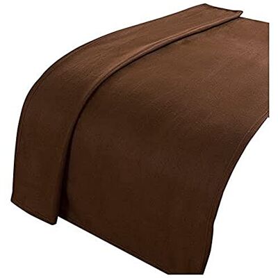 Dreamscene - Warm Plain Fleece Throw - Chocolate - Blanket Dreamscene - Warm Plain Fleece Throw - Chocolate - Blanket