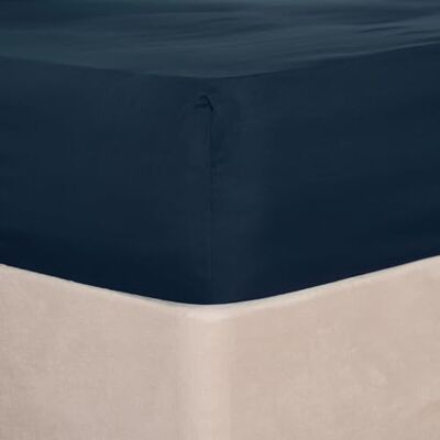 Brentfords - Plain Dyed Non-Iron - Navy - Fitted Sheet Brentfords - Plain Dyed Non-Iron - Navy - Fitted Sheet