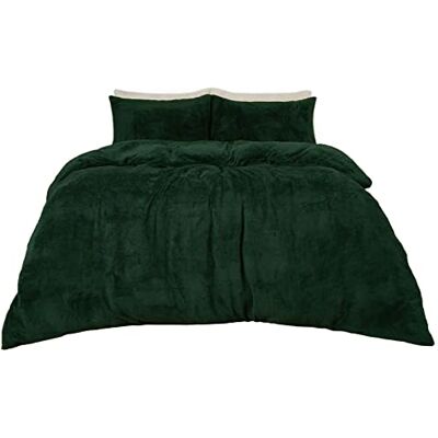 Brentfords - Teddy Duvet Cover - Dark Green - Double - Duvet Cover Set Brentfords - Teddy Duvet Cover - Dark Green - Double - Duvet Cover Set