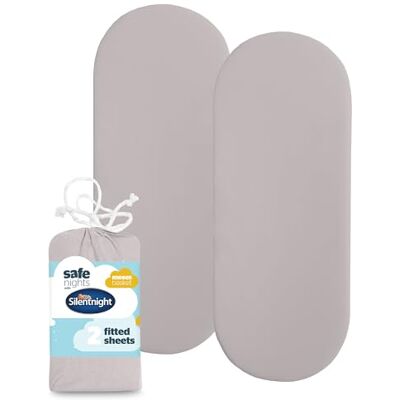 Silentnight - Moses Basket Fitted Sheet - Grey - Fitted Sheet Silentnight - Moses Basket Fitted Sheet - Grey - Fitted Sheet