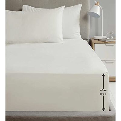 HomeSpace Direct 180TC Percale Extra Deep Fitted Sheets - Fitted Sheets HomeSpace Direct 180TC Percale Extra Deep Fitted Sheets - Fitted Sheets