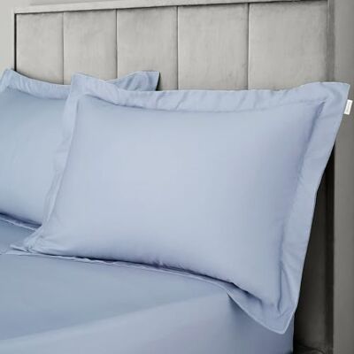 Bianca 400 Thread Count Cotton Sateen Oxford Pillowcase Pair Blue Bianca 400 Thread Count Cotton Sateen Oxford Pillowcase Pair Blue