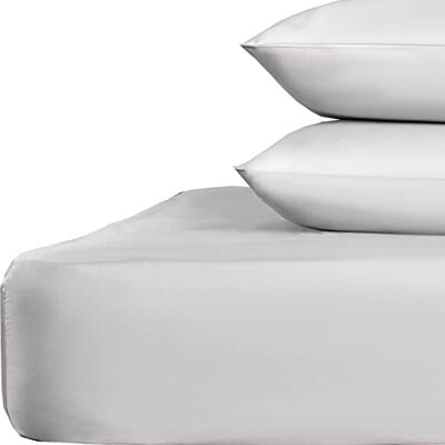 Highams Plain Dyed Polycotton Light Grey Single Fitted Bed Sheet - Bed Sheet Highams Plain Dyed Polycotton Light Grey Single Fitted Bed Sheet - Bed Sheet