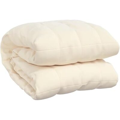 vidaXL Weighted blanket light cream 138x200 cm 10 kg fabric vidaXL Weighted blanket light cream 138x200 cm 10 kg fabric