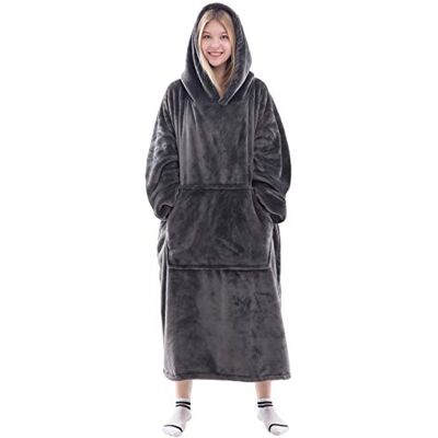 Waitu Wearable Blanket Snuggle Hoody Blanket for Adult and Child, Super Warm and Cozy Blanket Hoodie for Women and Men, Fleece Blanket with Sleeves and Giant Pocket Dark Gray Waitu Wearable Blanket Snuggle Hoody Blanket for Adult and Child, Super Warm and Cozy Blanket Hoodie for Women and Men, Fleece Blanket with Sleeves and Giant Pocket Dark Gray