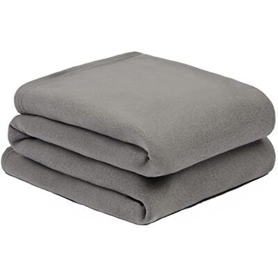 Dreamscene Warm Plain Fleece Throw - mid grey - Blanket Dreamscene Warm Plain Fleece Throw - mid grey - Blanket